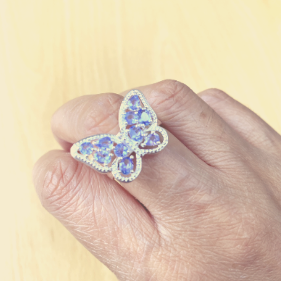 Butterfly Tanzanite Sterling Silver Ring model by SOMMERSPARKLE