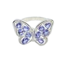 Butterfly Tanzanite Sterling Silver Ring by SOMMERSPARKLE