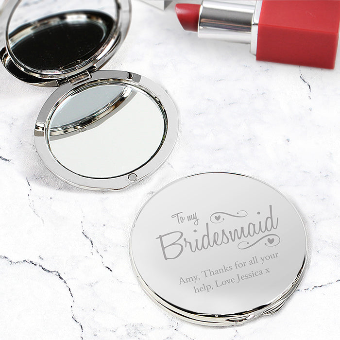 Personalised Bridesmaid Compact Mirror