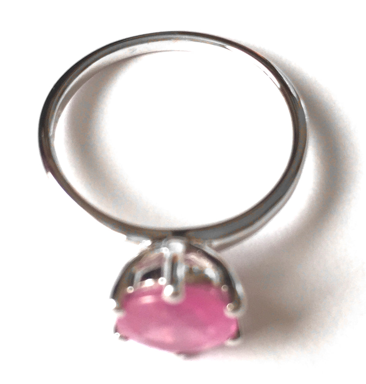 Pink Sapphire & Sterling Silver Ring