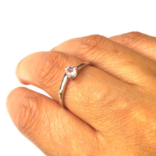 Amethyst Rose de France Silver Ring