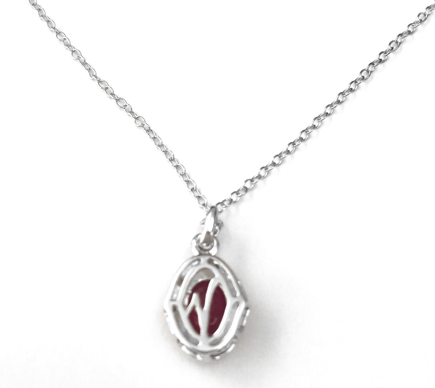 'Maria' Ruby & Diamond Sterling Silver Necklace