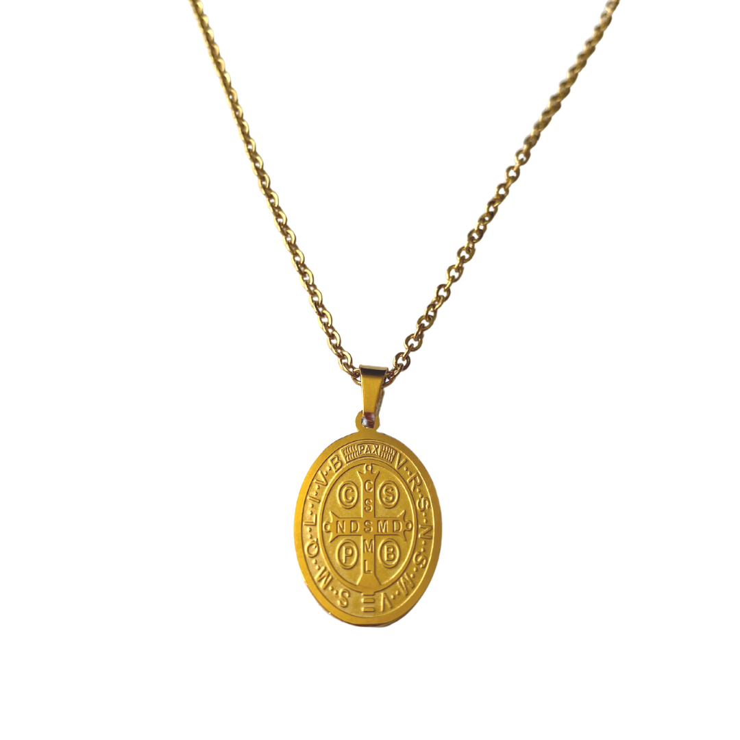 Saint Benedict Gold Medal Necklace