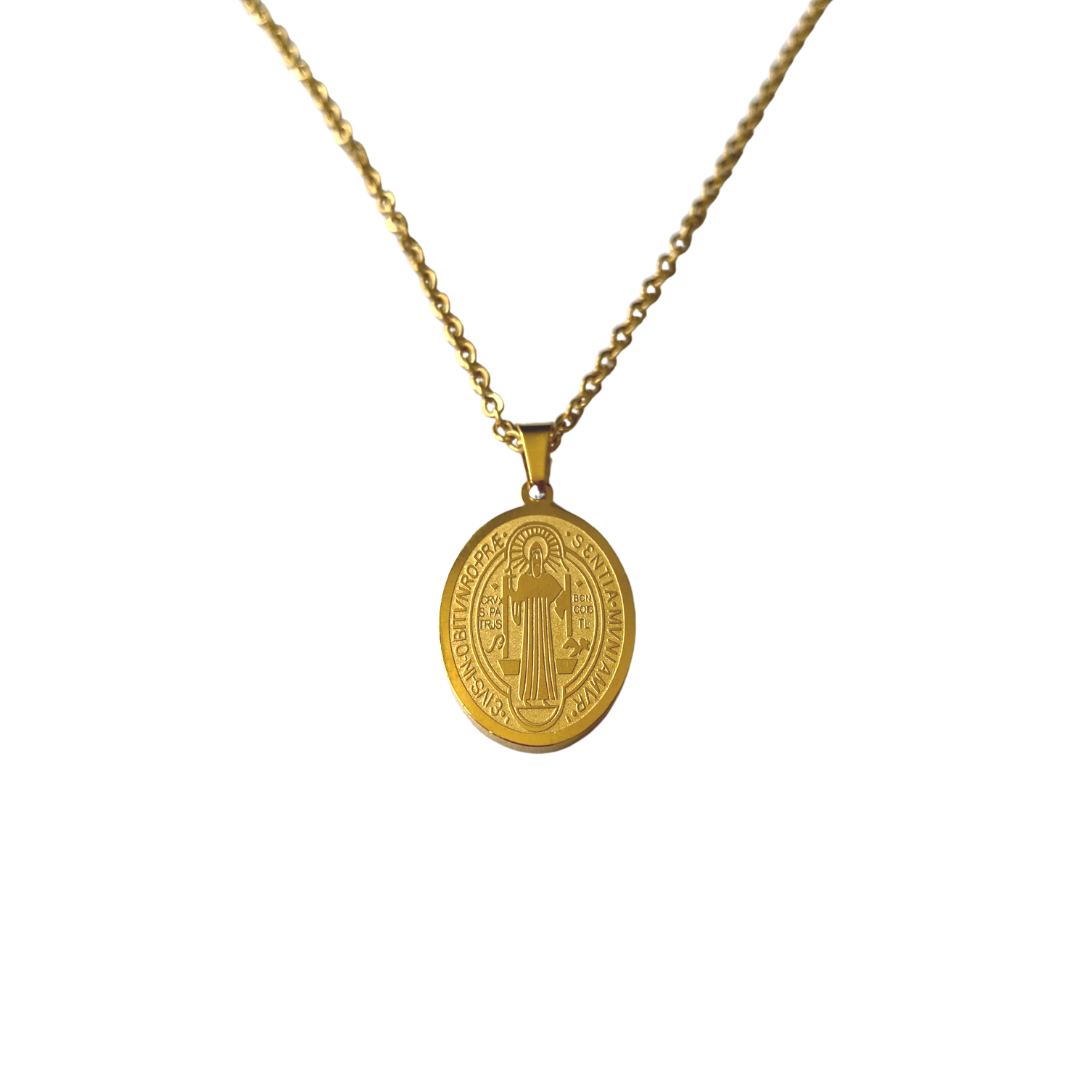 Saint Benedict Gold Medal Necklace