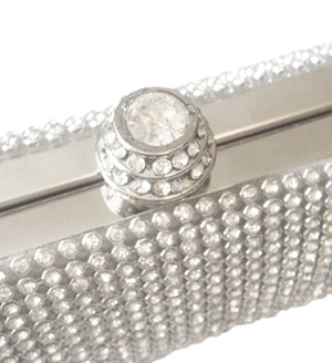 Silver Crystal Clutch Bag