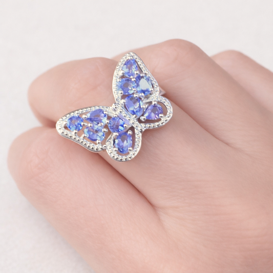 Butterfly Tanzanite Sterling Silver Ring