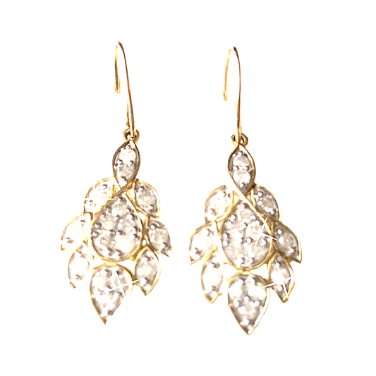 1 Carat Diamond Drop Gold Earrings
