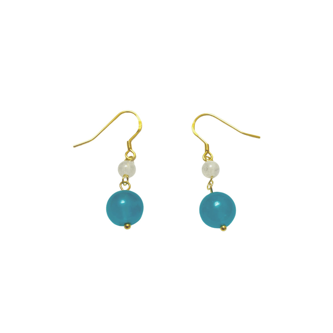 Amazonite and Moonstone Drop Earrings by SOMMERSPARKLE
