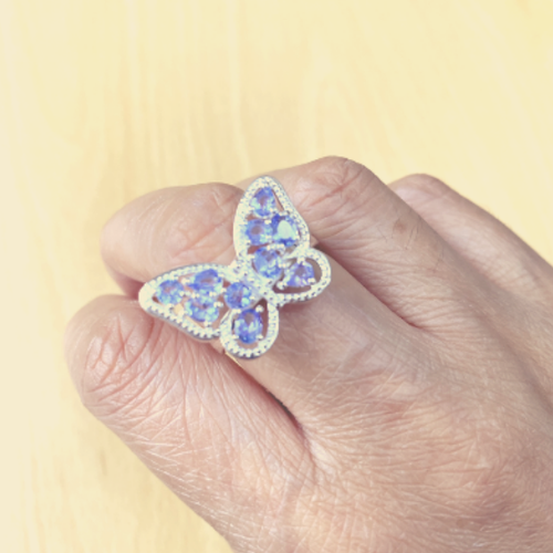 Butterfly Tanzanite Sterling Silver Ring model by SOMMERSPARKLE