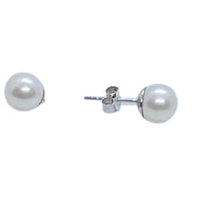 Cultured Freshwater Pearl Sterling Silver Stud Earrings Fastening by SOMMERSPARKLE