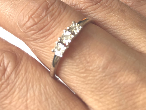 Diamond Halo Trilogy Silver Ring