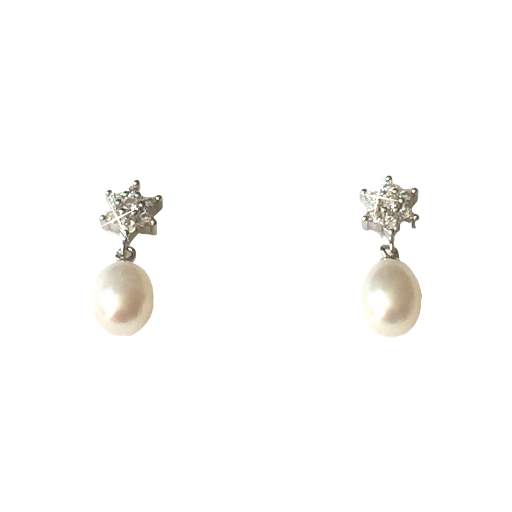 Freshwater Pearl Cubic Zirconia Earrings