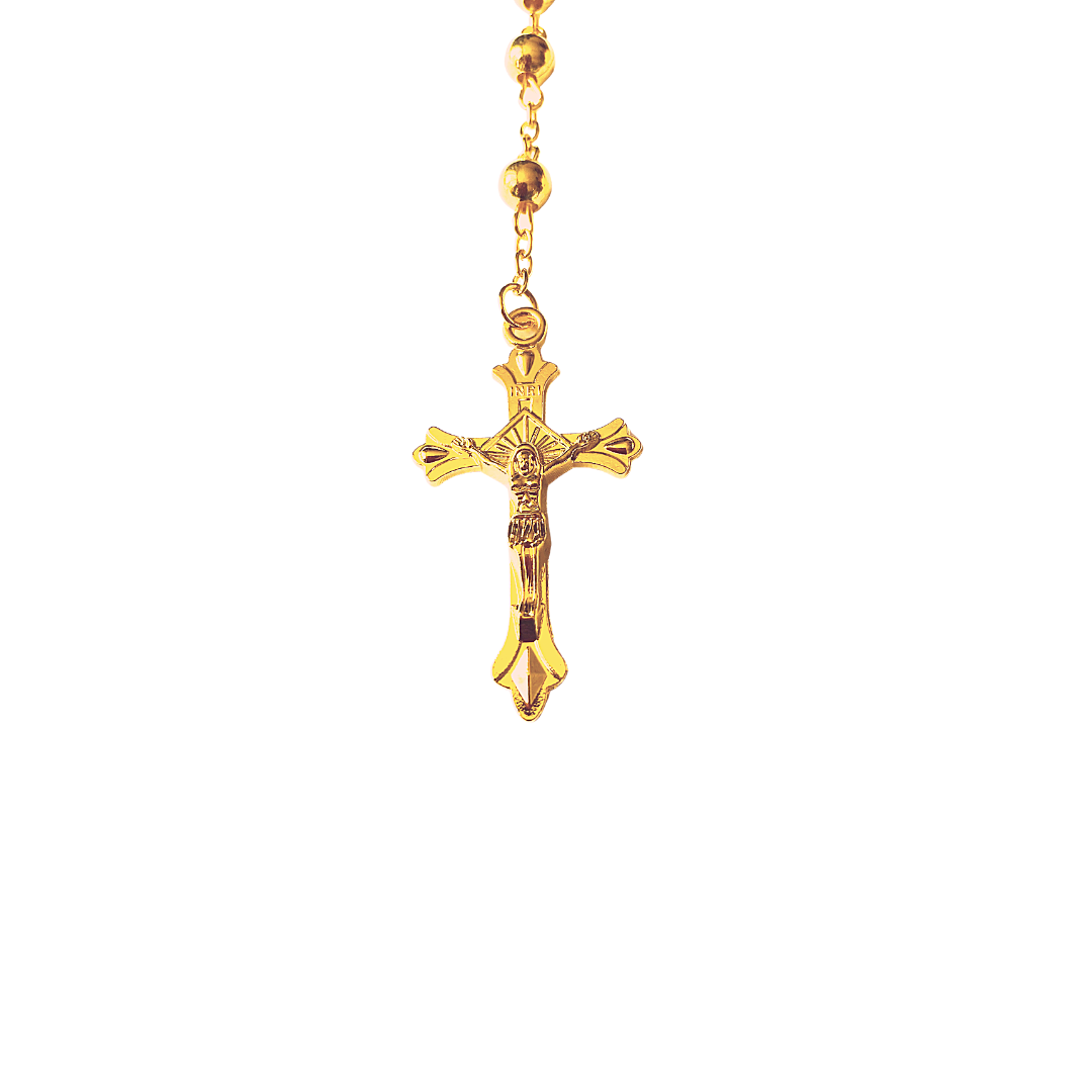 Gold Rosary Beads Crucifix by SommerSparkle