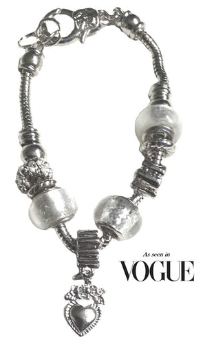Padua Charm Bracelet by SommerSparkle, as seen in Vogue, this stunning genuine Italian Padua silver beaded Charm Bracelet on a snake chain will add glamour to any outfit and occasion.