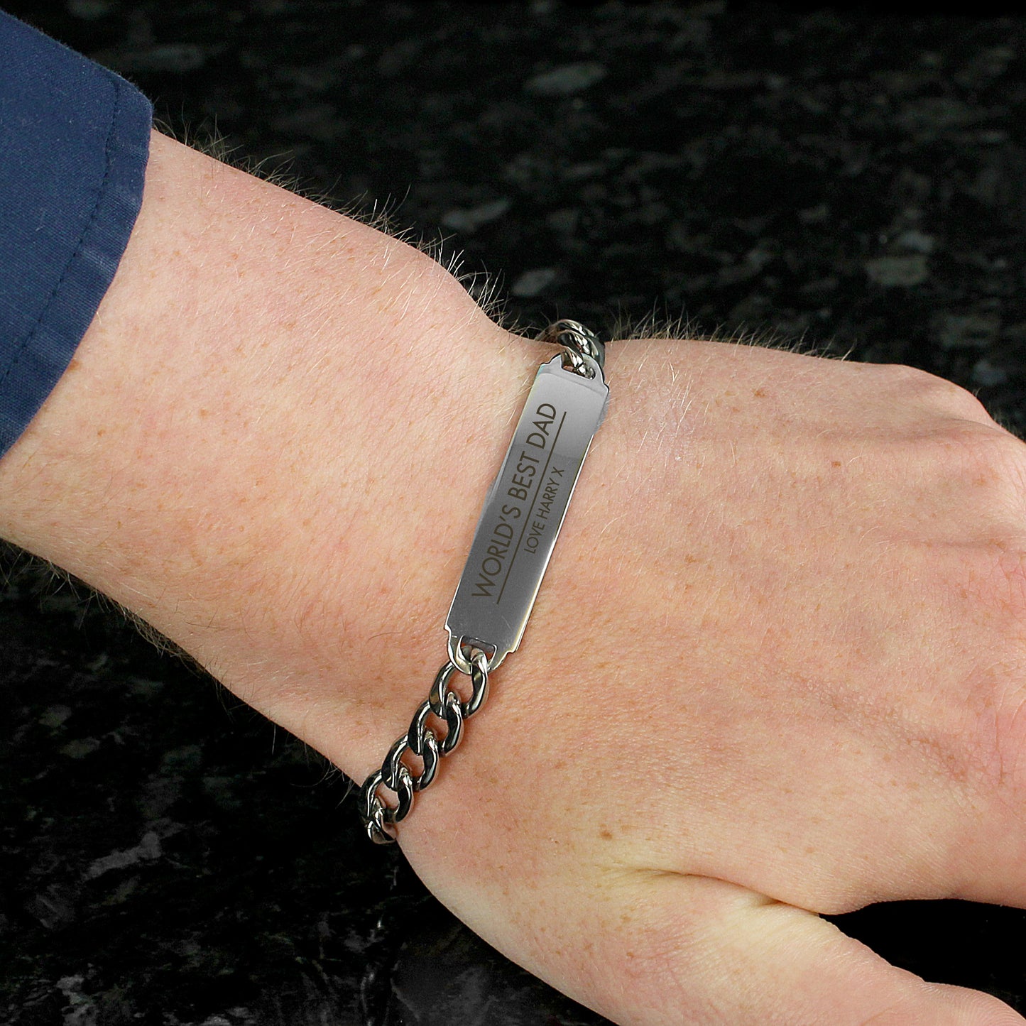 Personalised Mens Steel ID Name Bracelet