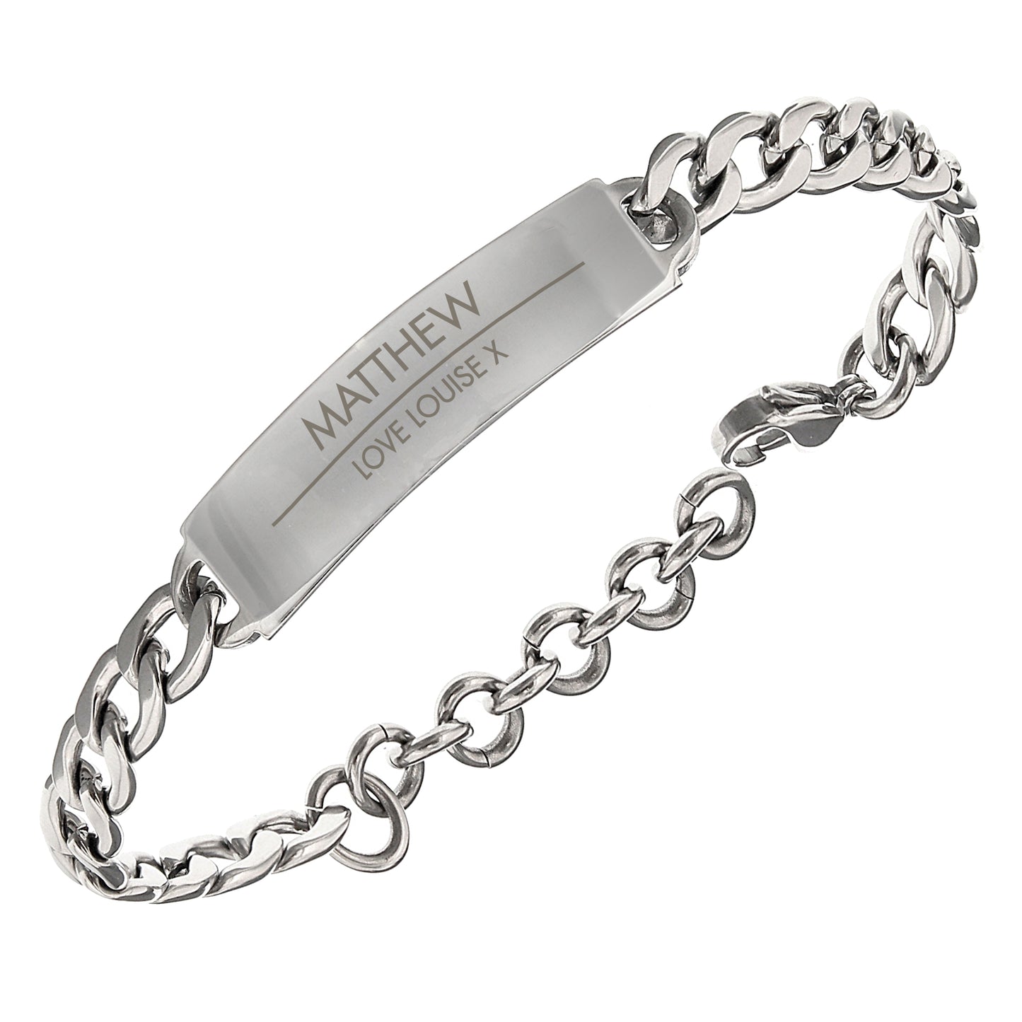Personalised Mens Steel ID Name Bracelet
