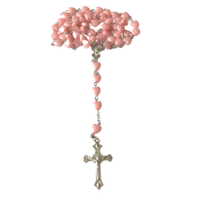 Pink Heart Shaped Rosary Beads by SommerSparkle