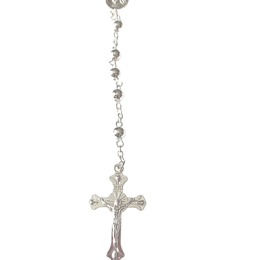 Silver Rosary Beads Crucifix by SommerSparkle